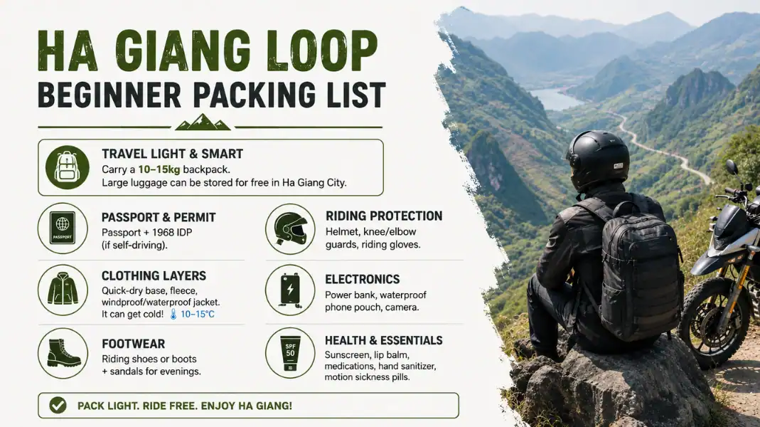 Beginner packing list when go to Ha Giang Loop