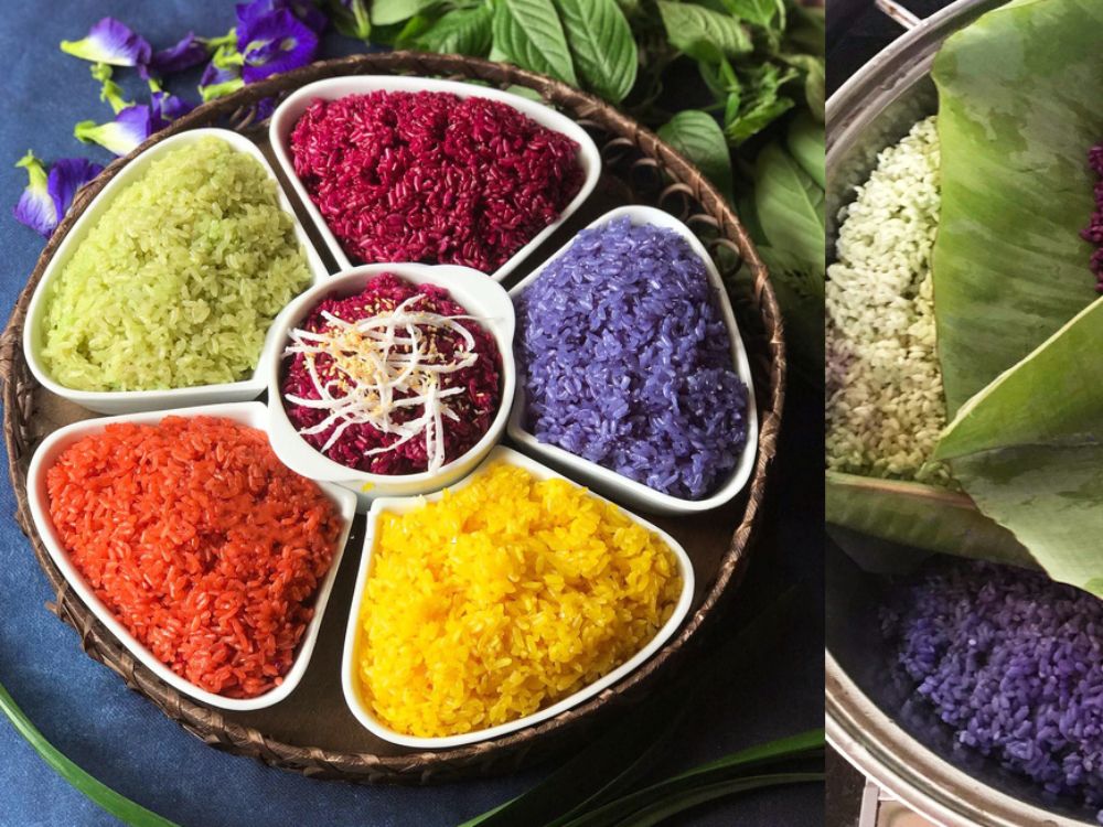 Must-try local foods in Ha Giang_ Xoi Ngu Sac (Five-Colored Sticky Rice)