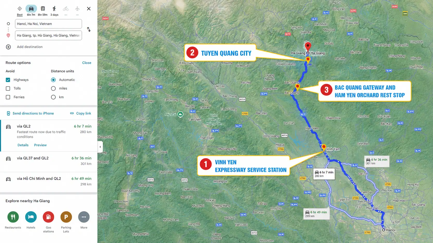 Rest Stops Between Hanoi and Ha Giang Route & Highway Guide