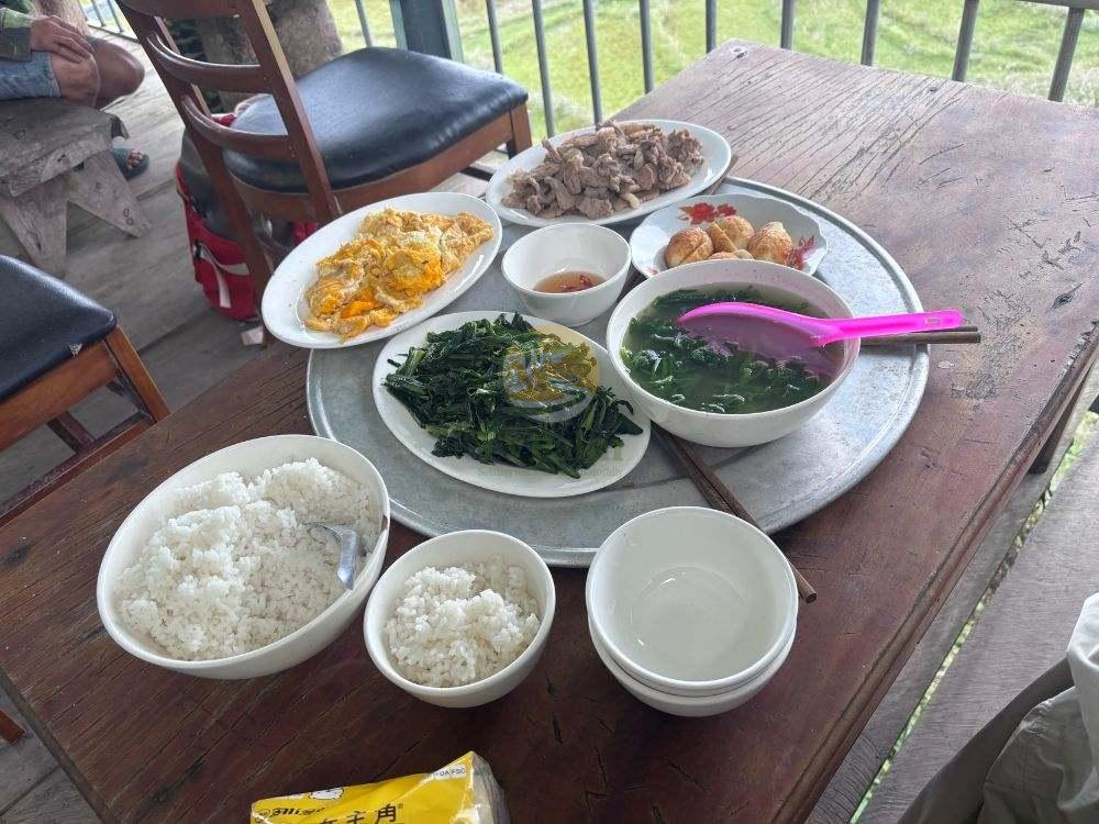 Authentic local meal served during 2 Days 1 Night Khuoi My - Xa Phin tour