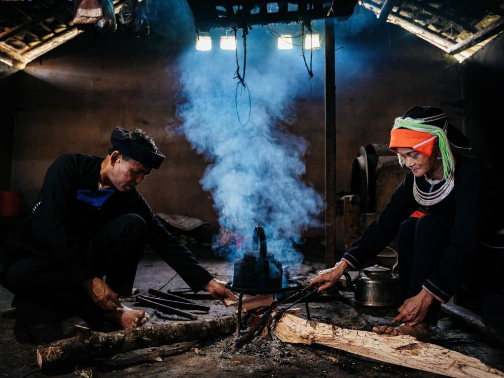 Cooking by the fireplace