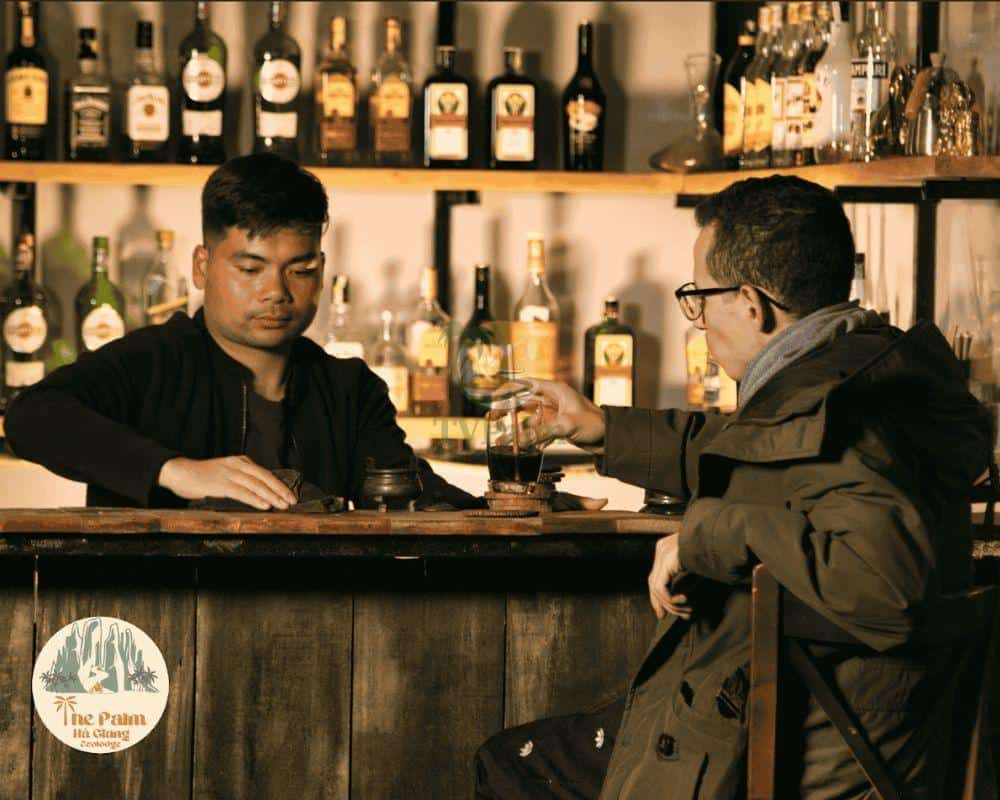 Cozy bar counter atmosphere at The Cloud Bar