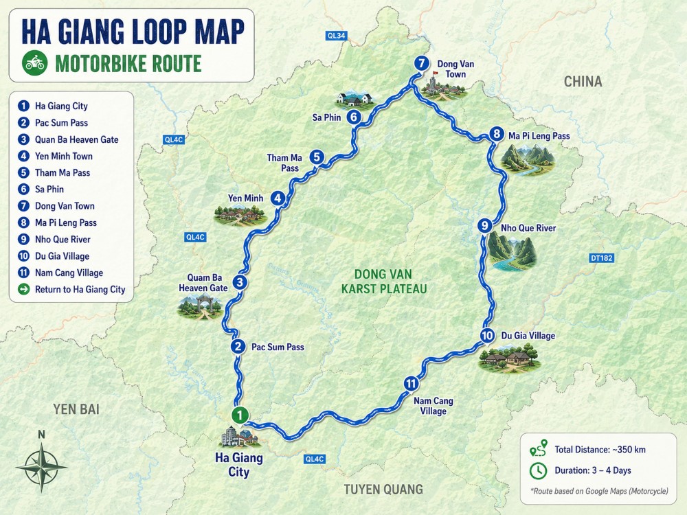 The Ultimate Ha Giang Loop Map 2026 For Adventurous Travelers 6 Ha giang loop map