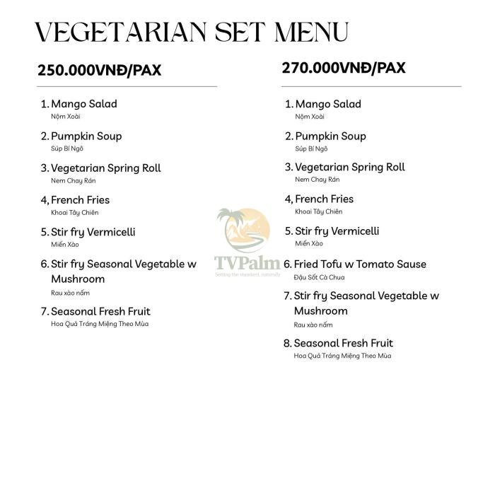 Vegetarian menu