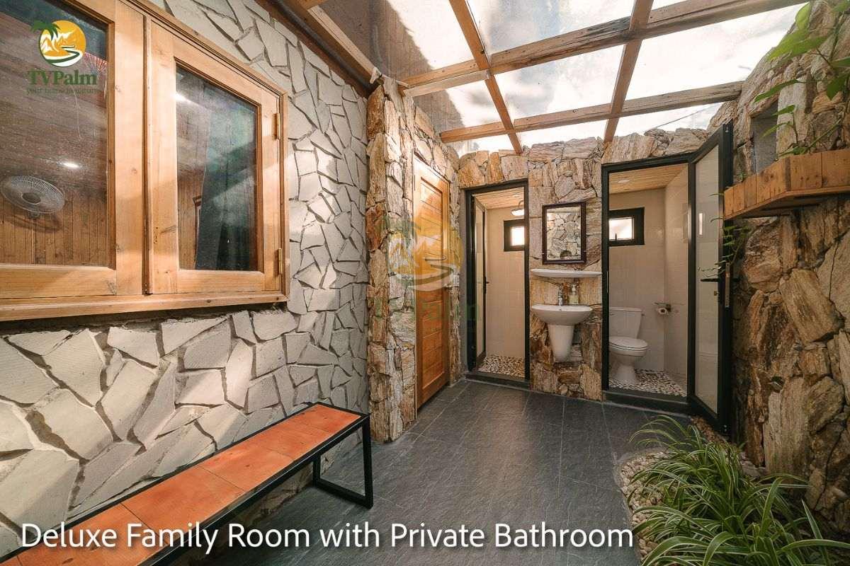 deluxe family room stone corridor