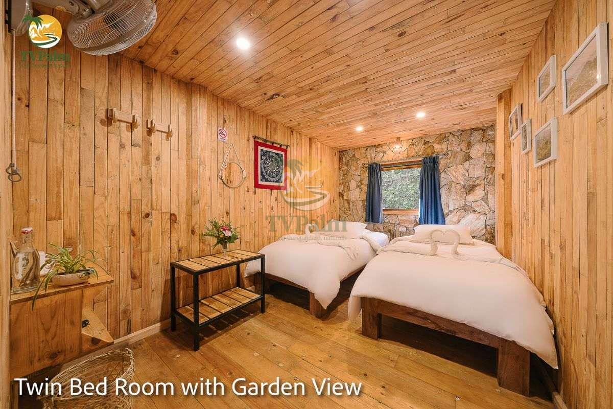spacious twin room at tvpalm wooden design
