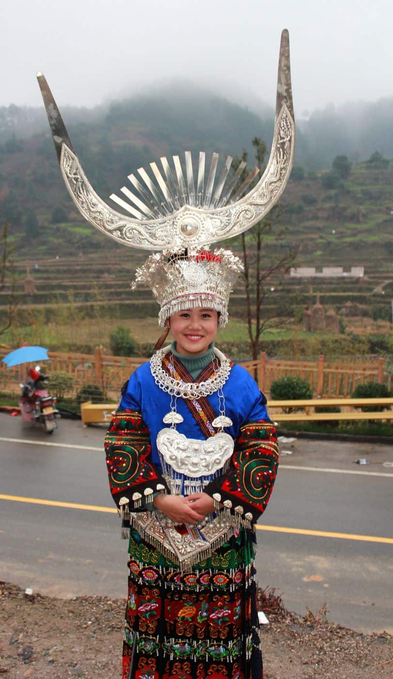 Tranquil Hmong village mountain trail and traditional rammed earth houses in Lao Xa village Ha Giang